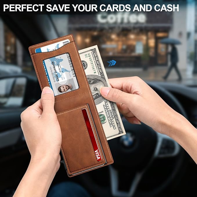 Wallet for Men Wallet with Slim Pop Up Card Holder for 12-14 Cards, RFID - Image 2