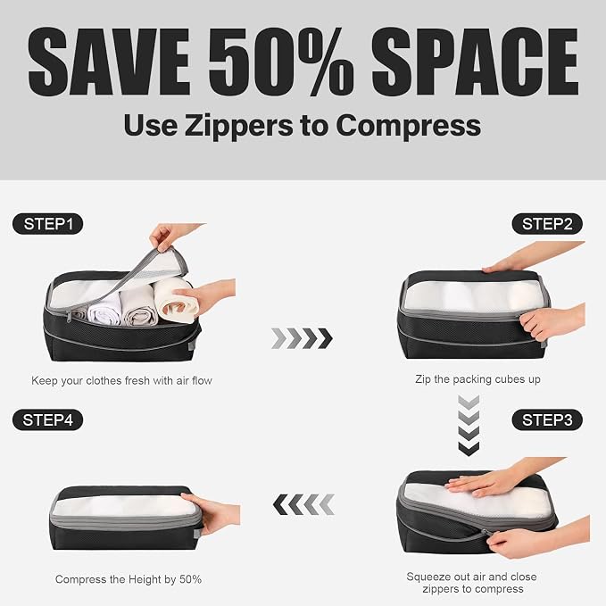 6 Set Compression Packing Cubes - Image 3
