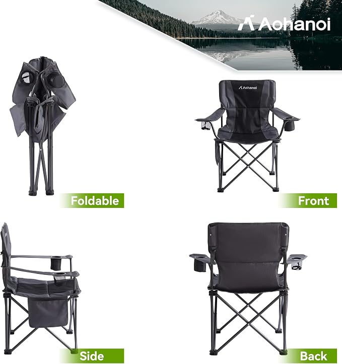 Oversized XL Camping Chairs for Adults, Padded Folding Camp Chair - Image 7