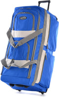Olympia U.S.A. 29 inch Jumbo Size 8 Pockets Wheeled Rolling Duffel Bag Water by OlympiaUSA