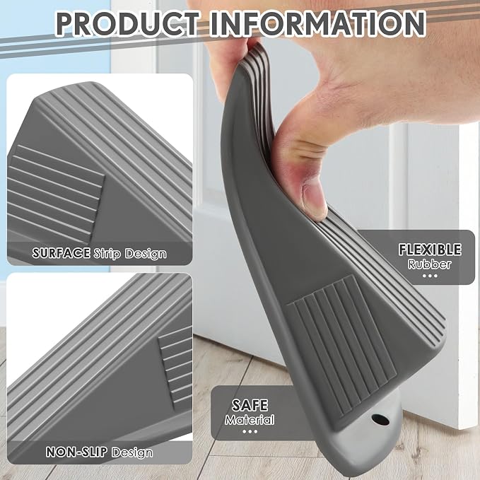 Frienda 8 Pcs Jumbo Door Stoppers Heavy Duty Door Stopper Tall up to 2inch Tall - Image 3