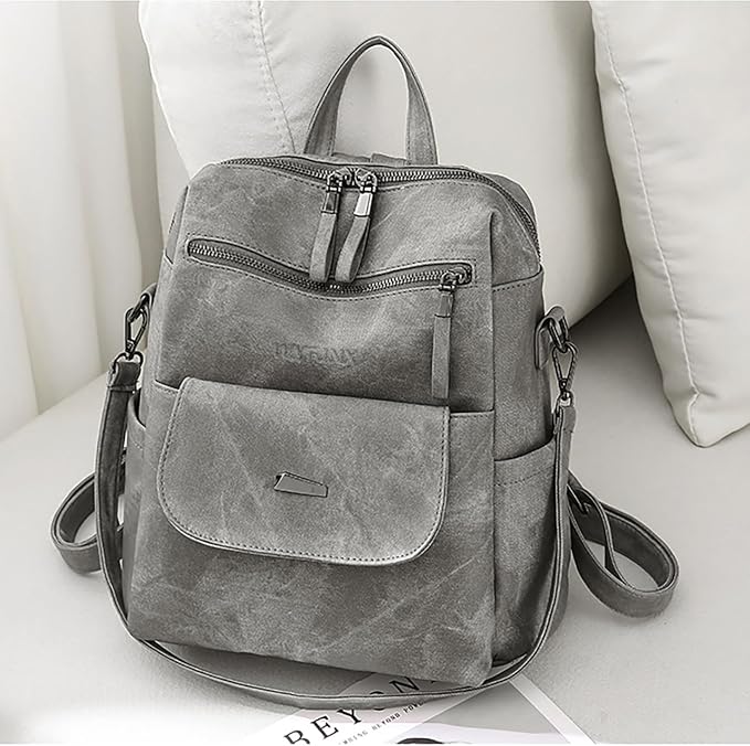 PU Leather Backpack Purse for Women Fashion Multipurpose Design Handbag Ladies - Image 4