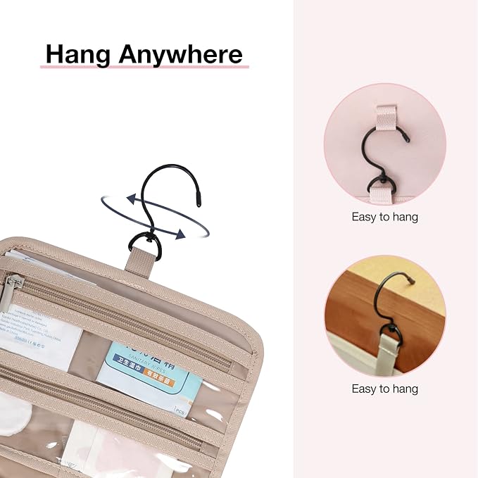 BAGSMART Toiletry Bag Hanging Travel Makeup Organizer - Image 5