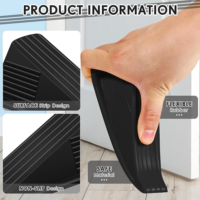 Frienda 6 Pcs Jumbo Door Stoppers Heavy Duty Door Stopper Tall up to 2inch Tall - Image 3