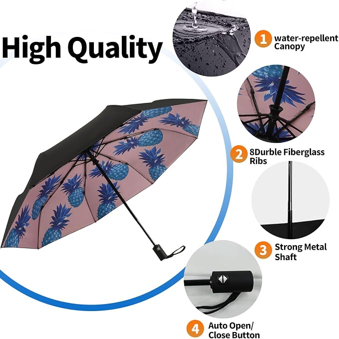 LLanxiry Compact Travel Umbrella, Mini Windproof Umbrellas - Image 4