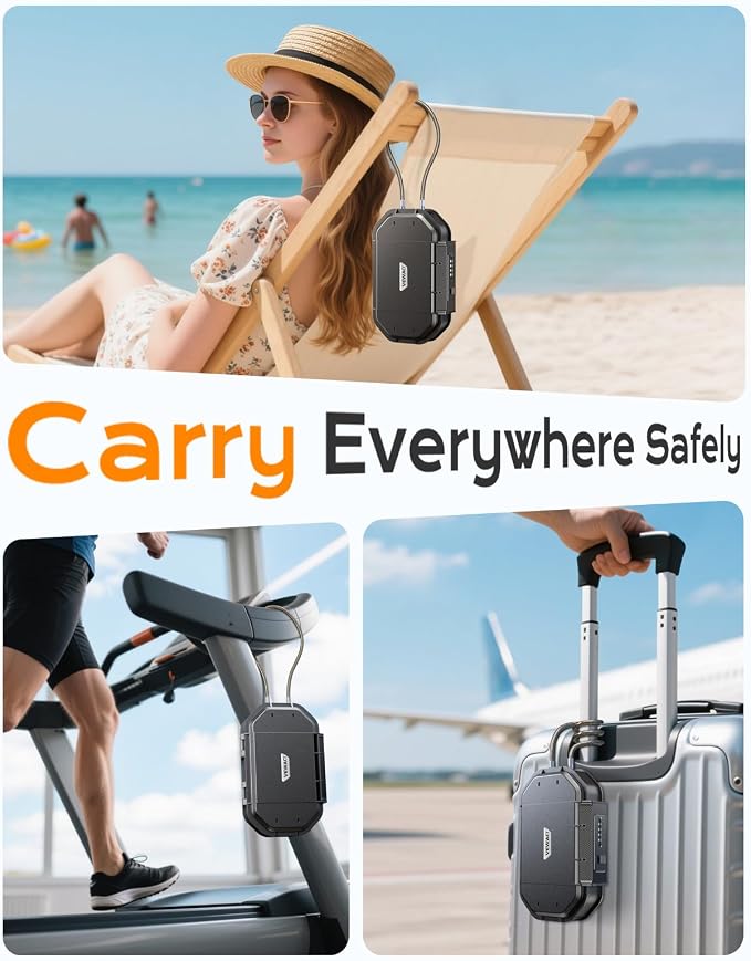 Portable Travel Safe Lock Box Waterproof & Durable, 4-Digit Combination - Image 7