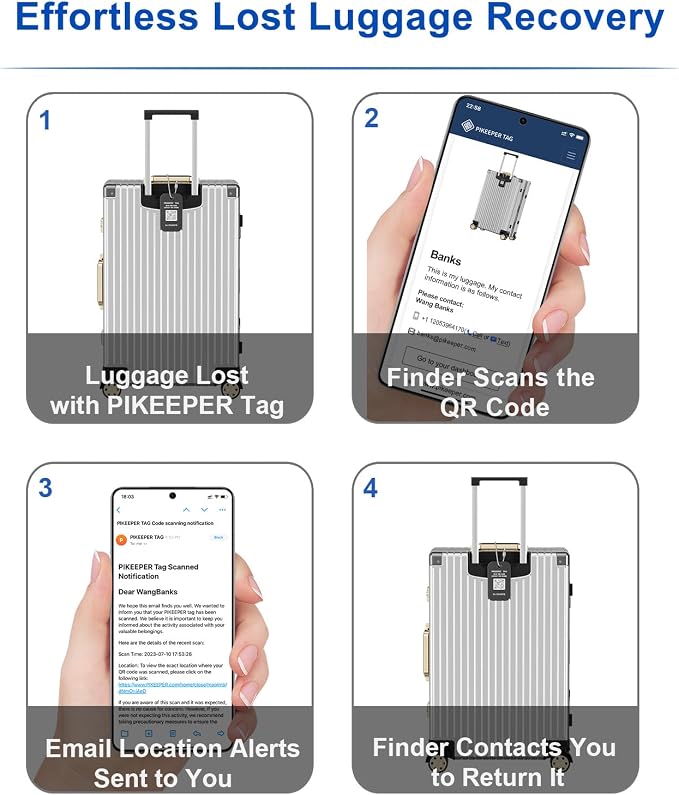 Smart Luggage Tags with QR Code Location Display - Image 5