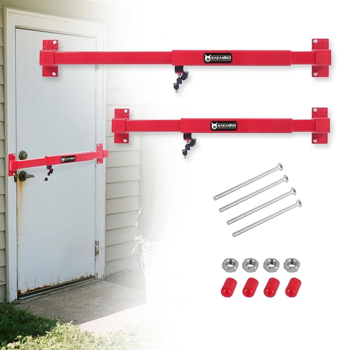 Door Security Bar-by NAKANEKO The Entire Width of Your Outward Opening Front by Thankyouforstoppingby