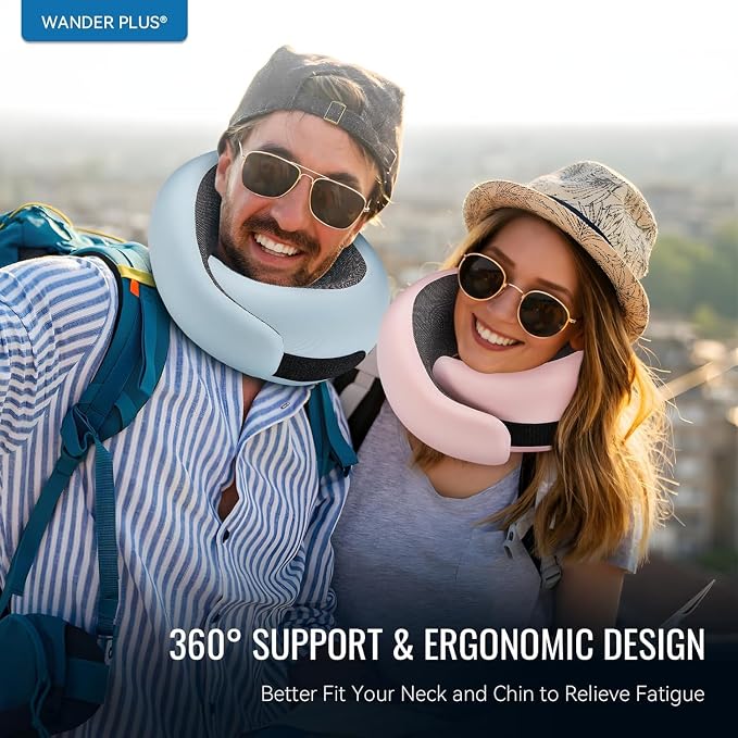 WANDER PLUS® Travel Neck Pillow, Memory Foam Neck Pillow - Image 5