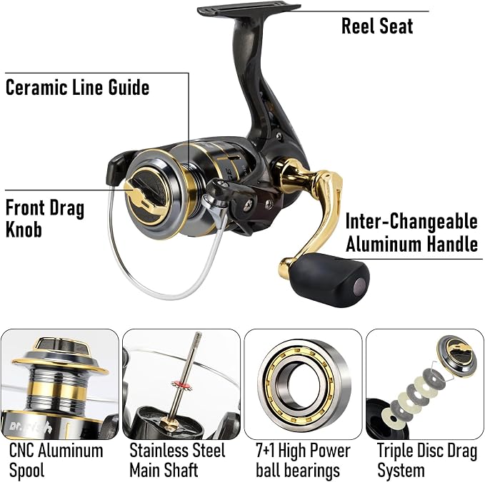 Dr.Fish Fishing Rod and Reel Combos 125-Pieces Telescopic Spinning Pole Reel - Image 3