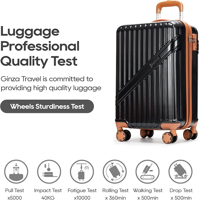 GinzaTravel Luggage Sets 3-Piece Expandable Suitcases - Image 7