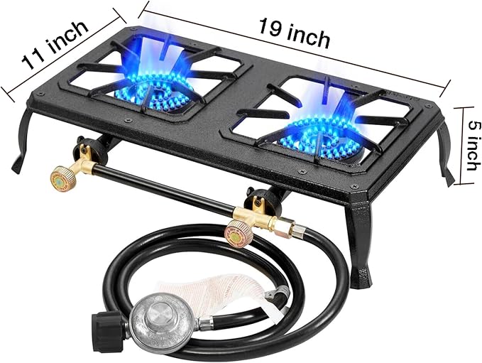 Vivicreate Cast Iron Propane Gas Stove Double Burner Heavy Duty Portable - Image 4