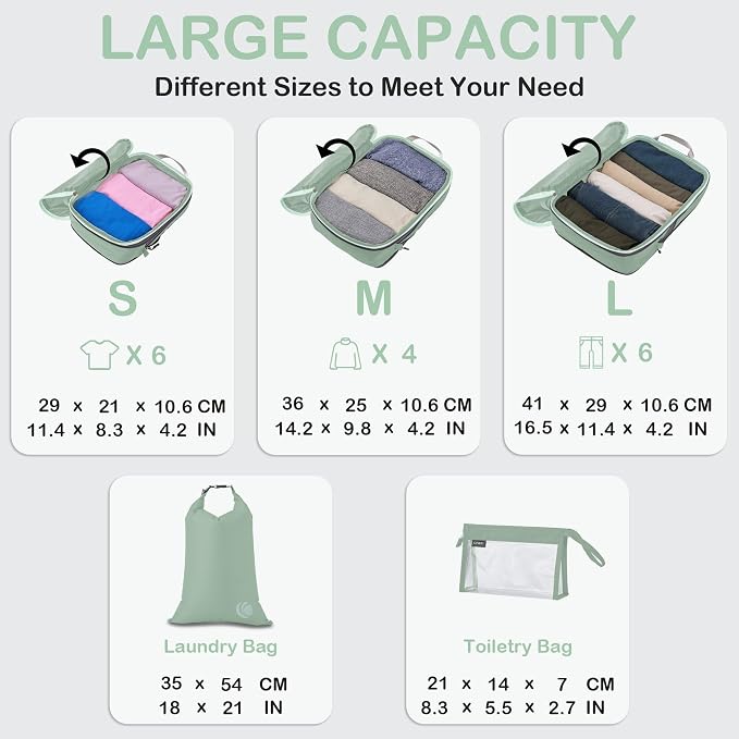 Cipway Compression Packing Cubes, Ultralight Luggage Organizer Bags - Image 6