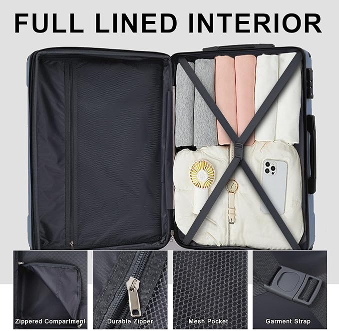 Merax 24 Inch Expandable Checked Luggage, Hardshell ABS Medium Suitcase - Image 6
