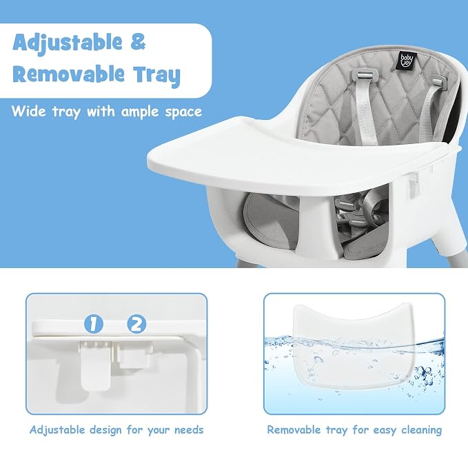 BABY JOY High Chair, 5 in 1 Convertible Highchair - Image 5