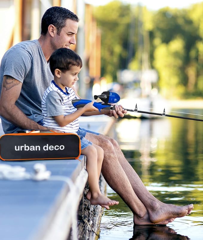 Urban Deco Kids Fishing Pole Set Portable Telescopic Kids Fishing Rod and Reel - Image 3