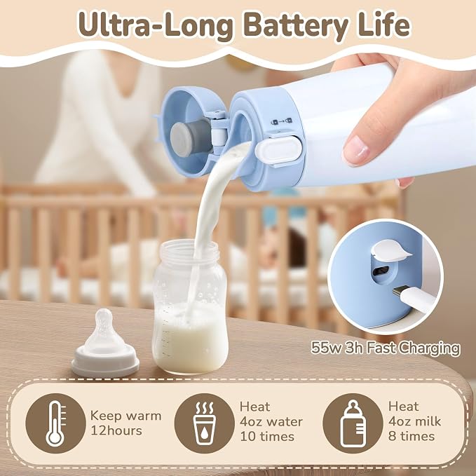 BEBOAN Portable Bottle Warmer for Travel On The Go, Portable Milk Warmer 5-Temp - Image 2