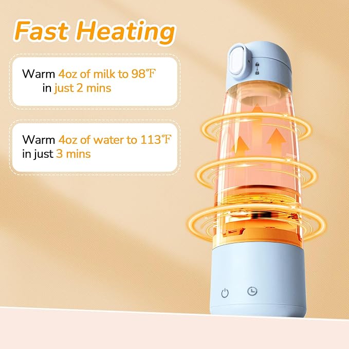 BEBOAN Portable Bottle Warmer for Travel On The Go, Portable Milk Warmer 5-Temp - Image 5