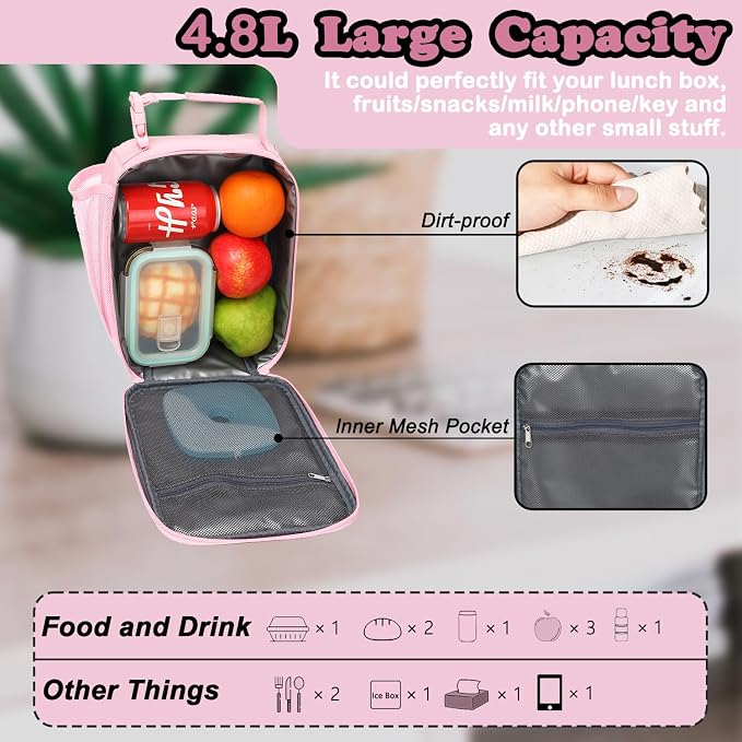 FlowFly Lunch box Insulated Soft Bag Mini Cooler Back to School Thermal Meal - Image 5