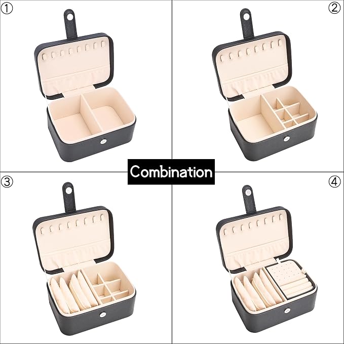 2 Layer Portable Jewelry Box, Large Jewelry Travel Case - Image 4