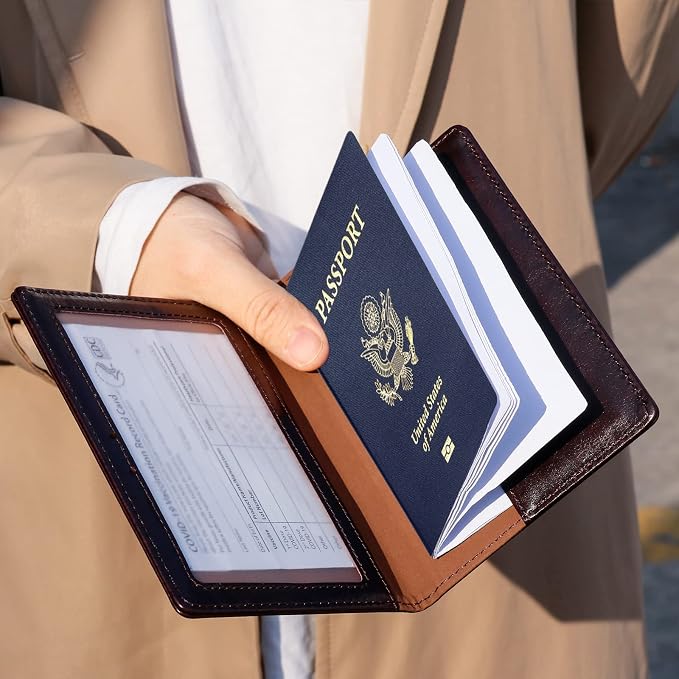 TIGARI Passport Holder for Travel Women Men, PU Leather Passport Wallet Cover - Image 3