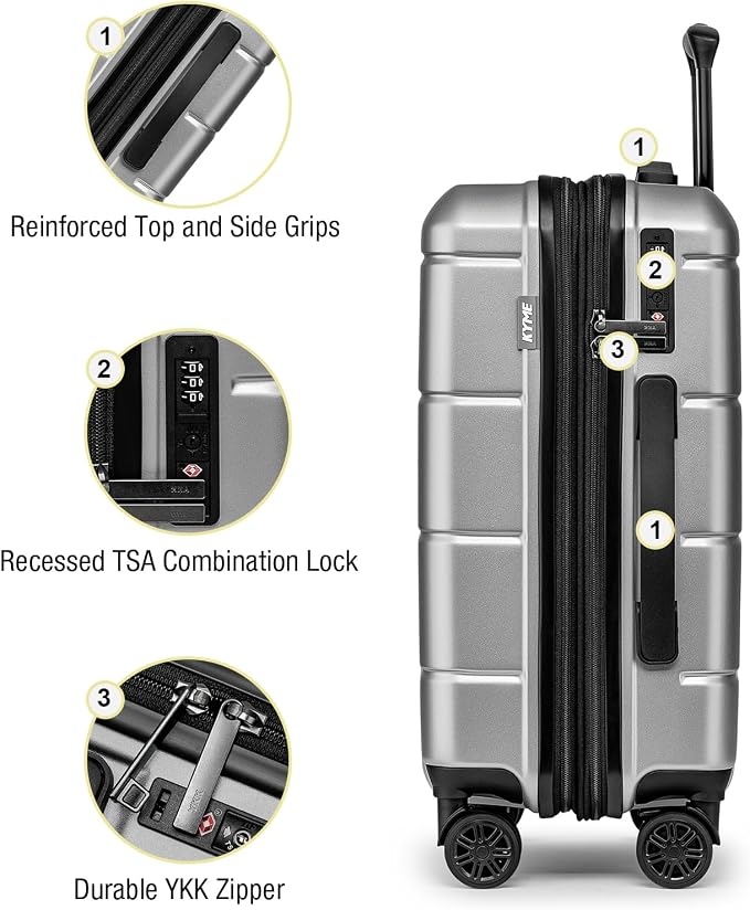 KYME Hardside Expandable Carry On Luggage 22x14x9 Airline Approved 20 Inch - Image 6