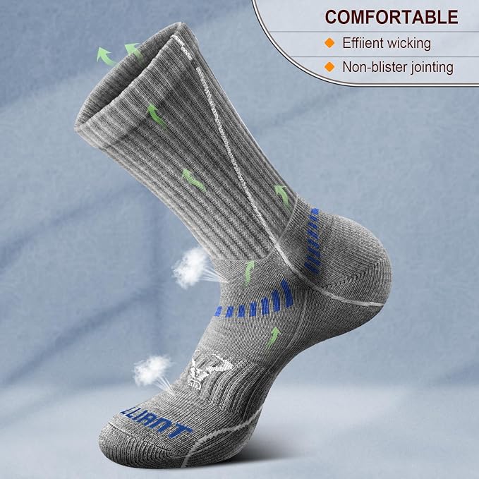 BULLIANT Compression Socks for Men 6Pairs, Athletic Crew Socks Cushioned For - Image 5