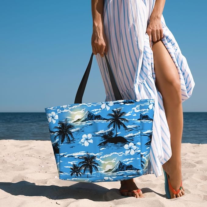 Beach Bag for Women Beach Tote Bag Waterproof Sandproof Large Bags - Image 6