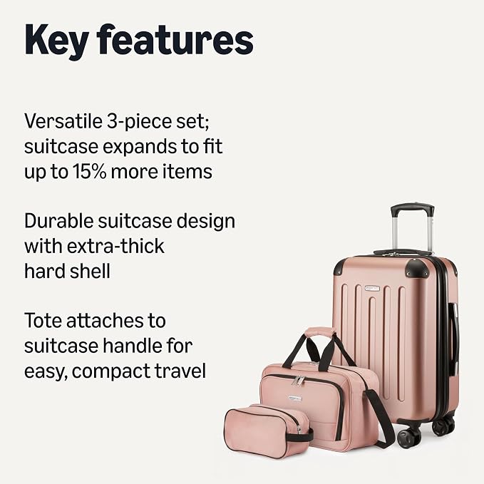 Amazon Basics 3-Piece Luggage Set, Including Carry-On Luggage, and 10" Compact - Image 2