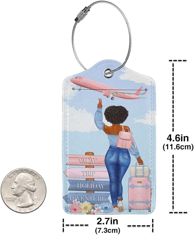 2 Pack Travel Luggage Tags for Suitcases Women Men Kids, Bag Tags for Leather - Image 4