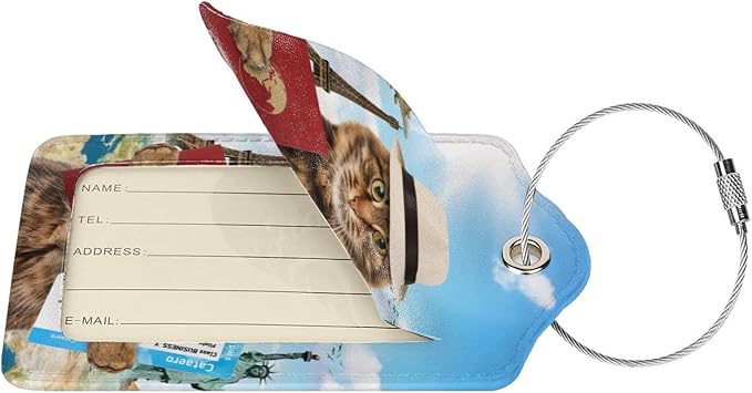 2 Pack Funny Cat Passport Luggage Tags - Image 2