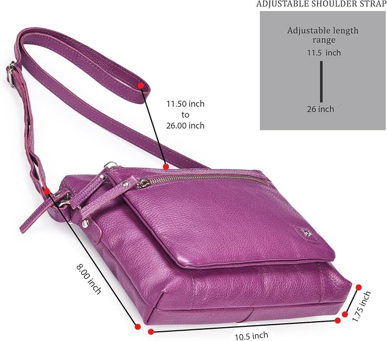 Wise Owl Accessories Small Soft Pebbled Real Leather Crossbody Handbags Purses - Image 2