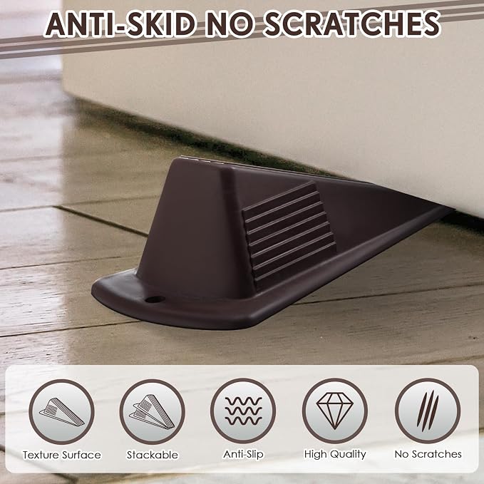 Frienda 4 Pcs Jumbo Door Stoppers Heavy Duty Door Stopper Tall up to 2inch Tall - Image 4