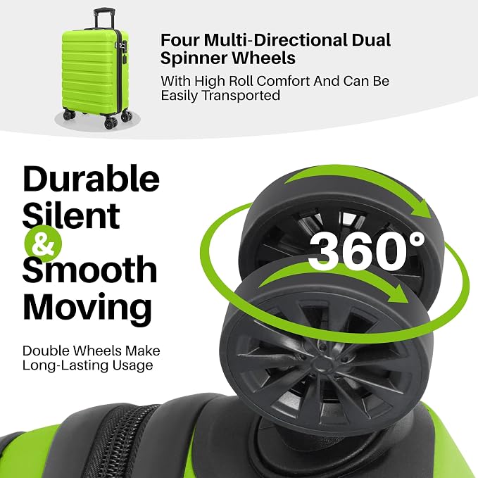 AnyZip Suitcase Hardside PC ABS Lightweight USB Luggage - Image 4