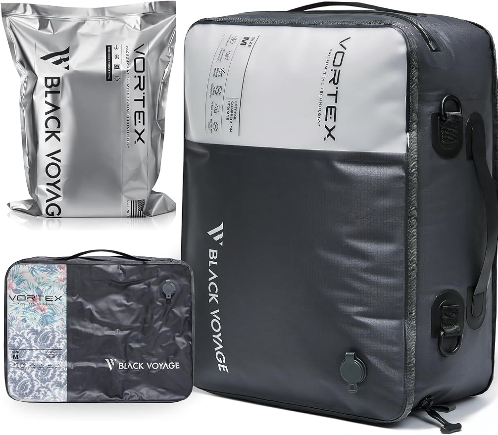 Black Voyage Reusable Vacuum Compression Travel Bag by BlackVoyage