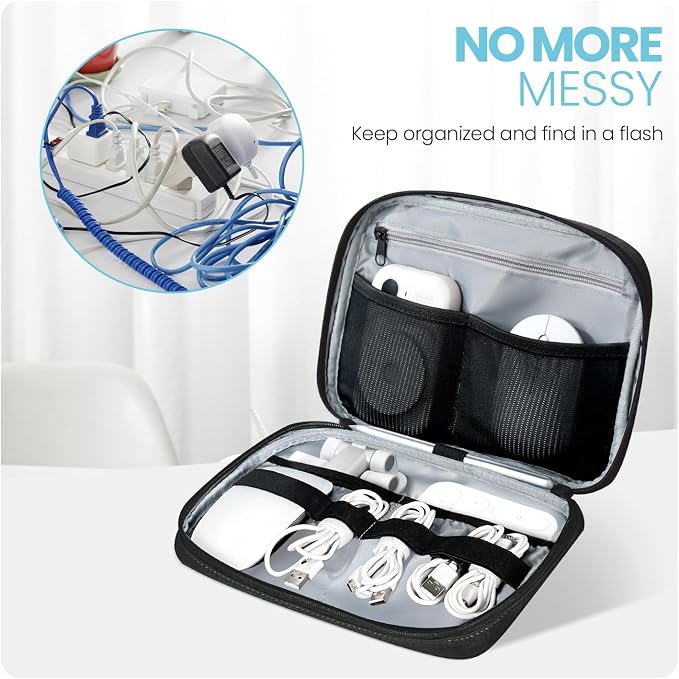 Electronics Organizer Bag, Portable Cable Organizer Case Travel Electronic - Image 2