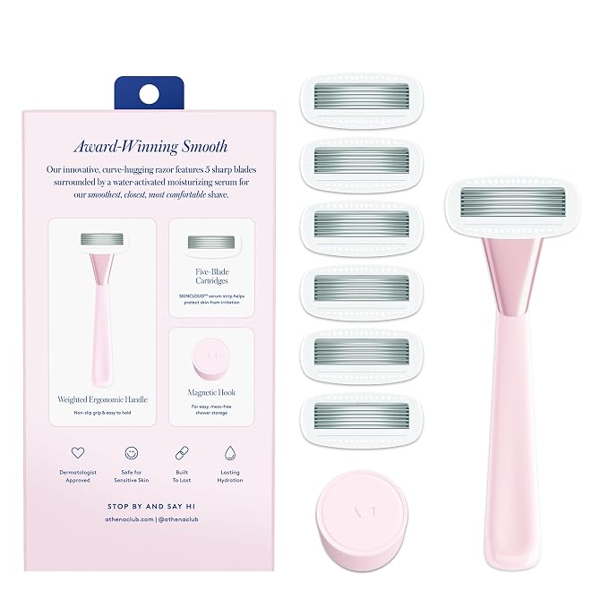 Women's Razor Shave Kit, 1 Rose Razor Handle + 6 Blade Refills - Image 2