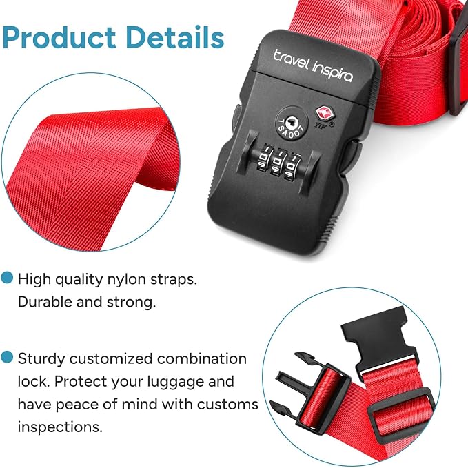 Travel Inspira TSA Lock Luggage Straps - Image 5