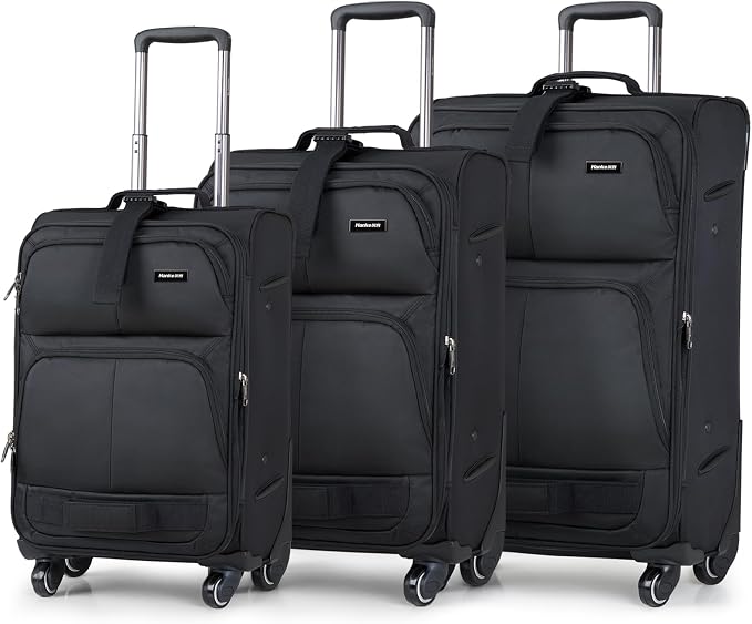 Hanke 3 Piece luggage Sets Softside Expandable luggage by Hanke