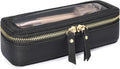 PACKISM Slim Clear Makeup Brush Bag, Pebbled Texture & Hard PU Leather Small by Packism