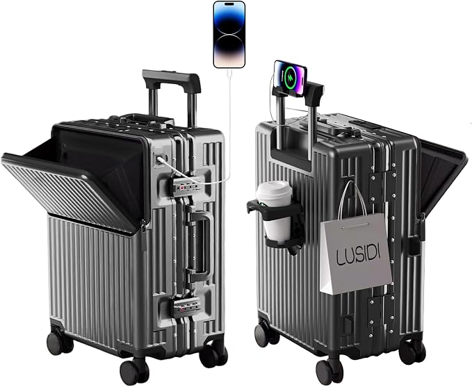 Hard Shell Luggage 20 Inch Travel Suitcase, ABS Aluminum Frame, Lightweight by cycyCarry