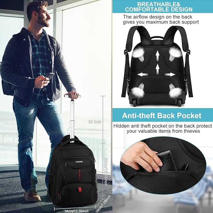 Rolling Backpack, Large Backpack - Image 5