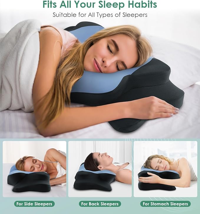 DONAMA Cervical Pillow for Sleeping, Contour Memory Foam Pillow for Neck and - Image 3