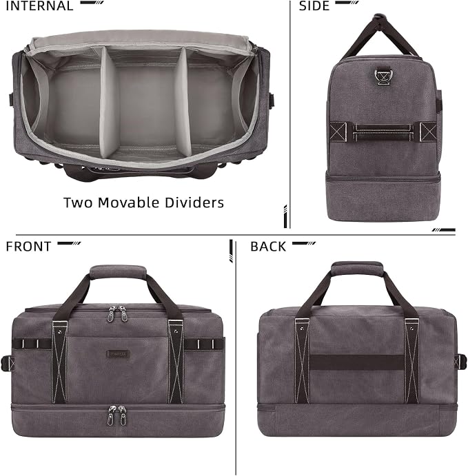 ZOMFELT Travel Duffle Bag for Men Women, Waterproof Canvas Overnight Duffel Bag - Image 7