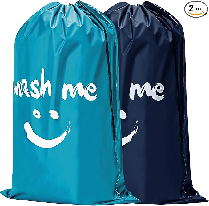HOMEST 2 Pack XL Wash Me Travel Laundry Bag, Dirty Garments Organizer, Large by HOMEST