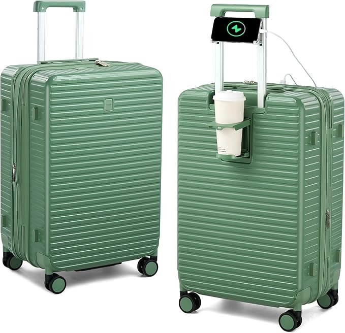 Hard Shell Suitcases Travel Expandable Luggage, 24 Inch Check in Luggage by HanTrip