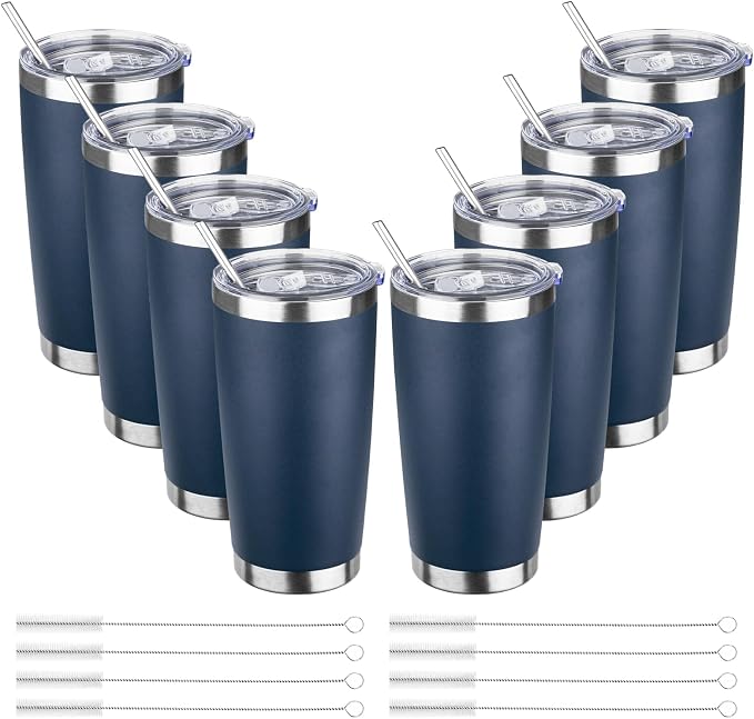 20oz Tumbler with Straw and Brush, Stainless Steel Vacuum Insulated tumbler by Unknown