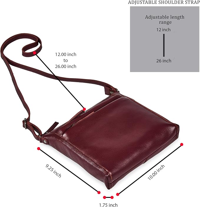 Small Soft Genuine Leather Crossbody Purse Women’s Sling Crossover Shoulder - Image 2
