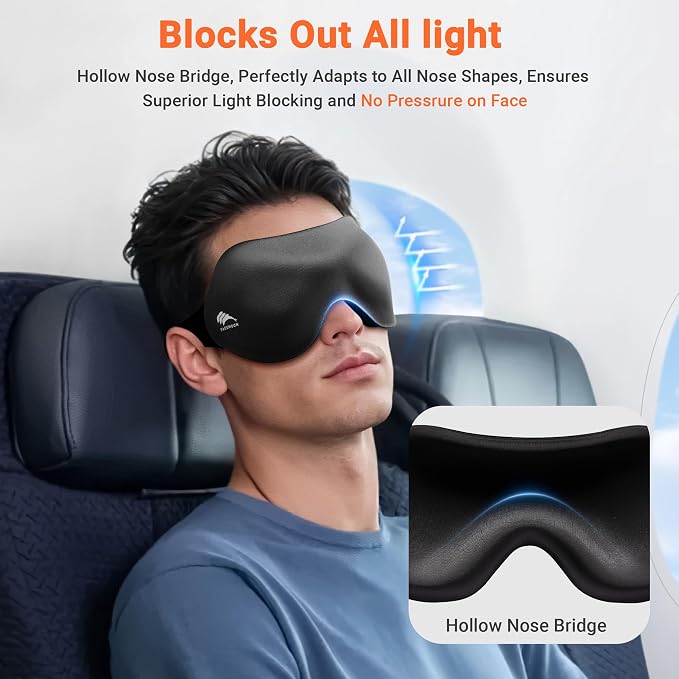 Sleep Eye Mask for Side Sleeper Men Women 3 Pack: 100% Blackout 3D Sleeping Mask - Image 2