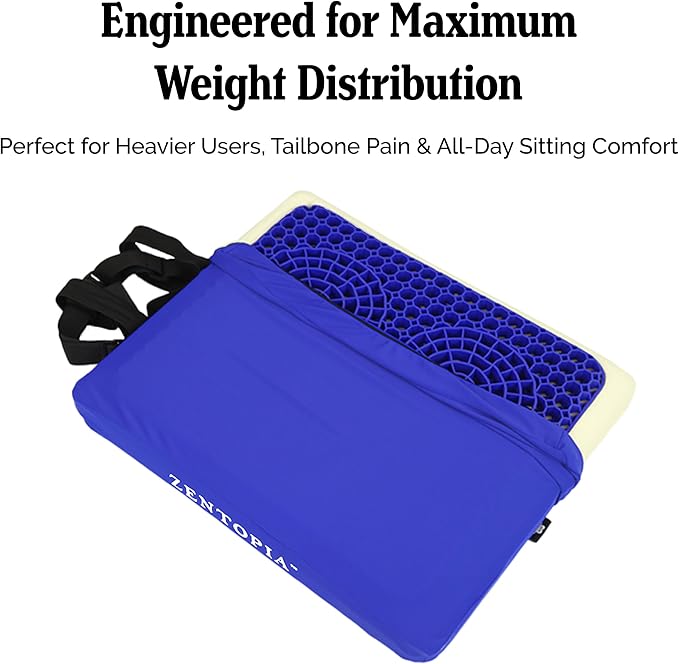Gel and Memory Foam Seat Cushion – Office – Ergonomic Cushion Pad - Image 2